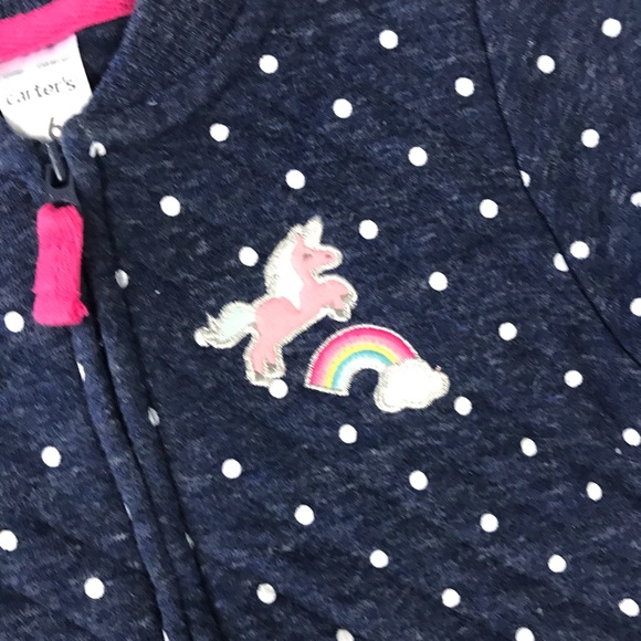 Carter’s Quilted Unicorn Jacket Blue Rainbow 6M - Picture 2 of 5